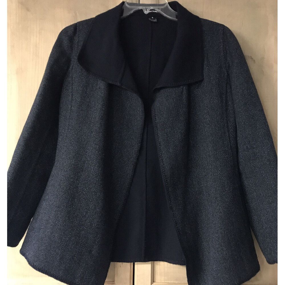 Ellen Tracy Womens Open Front Jacket Sz 6‎ 88%Wool
